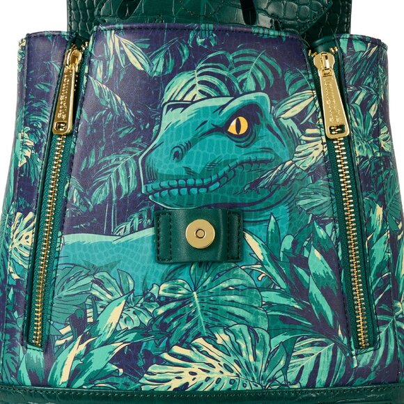 Loungefly Jurassic World Jungle Velociraptor Glow Drawstring Mini Backpack NWT main image 8